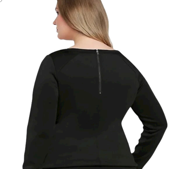 Torrid Size 2 2X Splatter Scuba Pullover Sweatshirt Long Sleeves Black - Picture 2 of 6